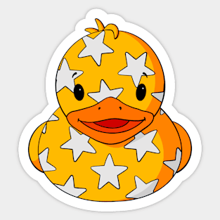 Star Pattern Rubber Duck Sticker